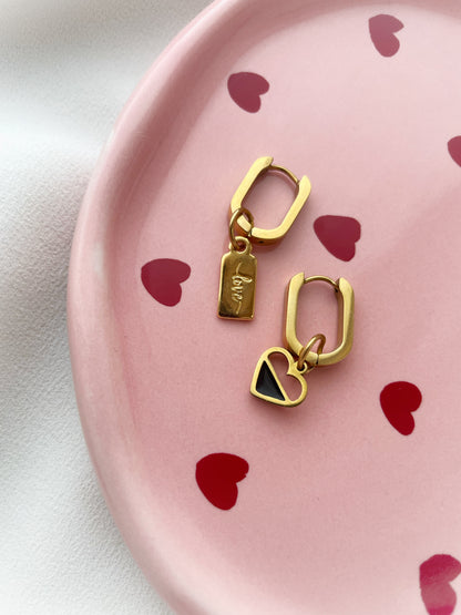 Charm Heart Hoops